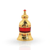 Bushra perfume oil golden bottle with red accent by Naseem