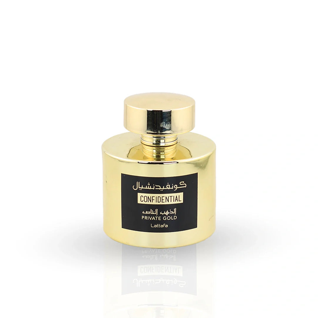 Confidential Private Gold 100ml golden bottle with black label