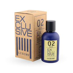 Exclusive 02 100ml by Khalis featuring a refined blend of woody, amber, and musky tones for a luxurious scent.
