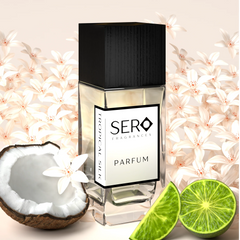 Sero Tropical Silk parfum bottle front view, Sero Fragrances