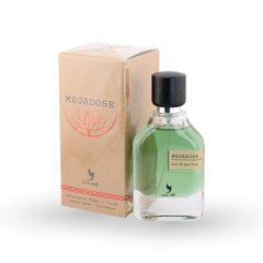Megadose Volare green eau de parfum bottle 80ml with wooden cap