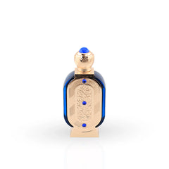 Nawal Perfume Oil 20ml ornate gold bottle with blue accents by Naseem