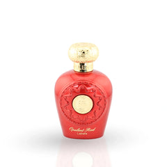 Opulent Red perfume bottle by Lattafa with red packaging