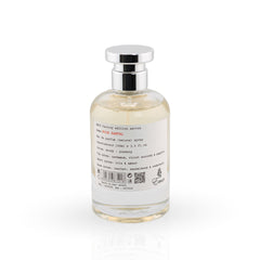 Perfume bottle with silver cap on a white background