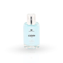 Perfume bottle labeled 'Clever' on a white background
