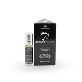 Black Horse perfume bottle and packaging on a white background