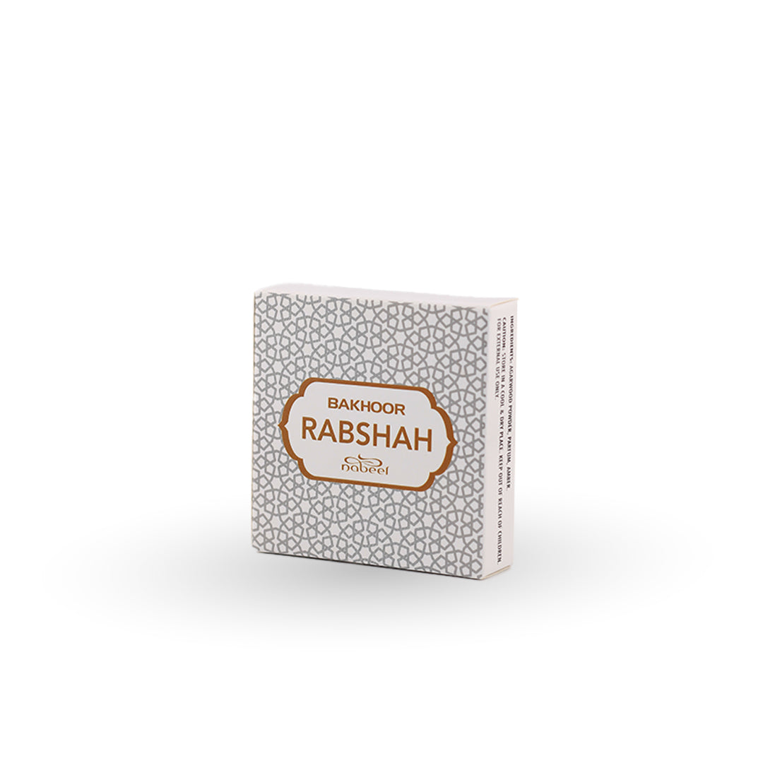 Bakhoor Rabshah packaging on a white background