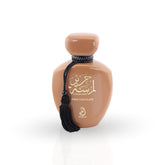 Brown bottle with tassel on a white background