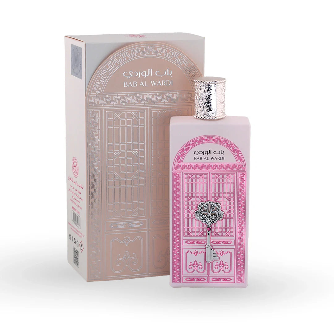 Ard Al Zaafaran Bab Al Wardi Eau de Parfum 100ml bottle with its box – unisex floral perfume, notes of lychee, rose and musk