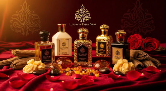 Khadlaj Perfumes luxury in every drop with elegant Arabian bottles and rich oud-inspired fragrances.