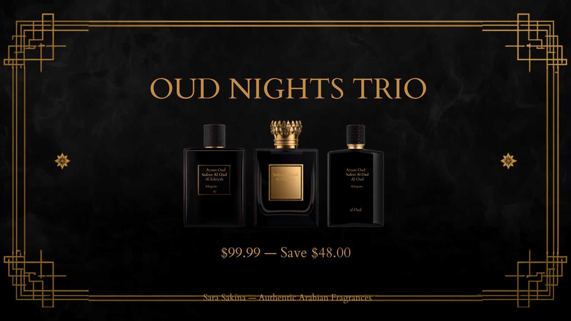 Oud Nights Trio bundle - Intense Oud, Safeer Al Oud, Al Dirgham SE (real product photos)