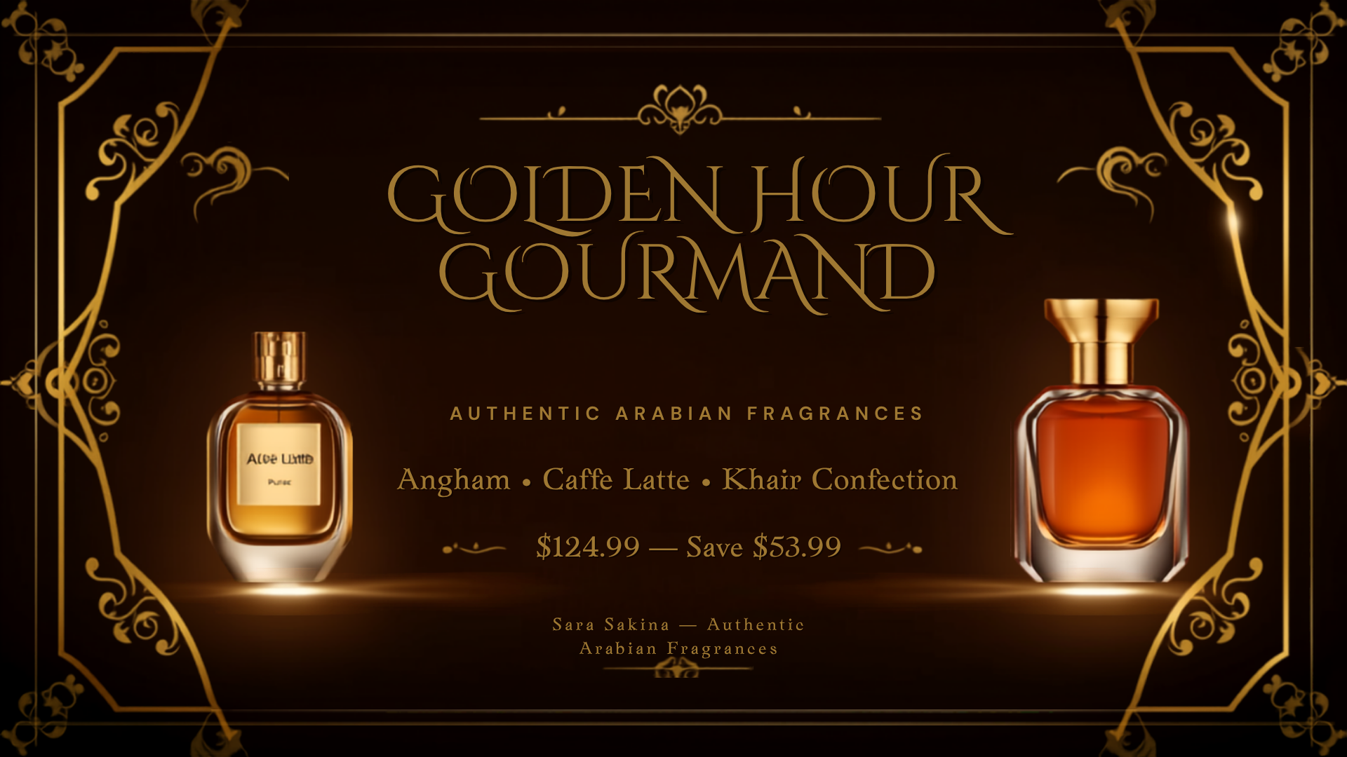 Golden Hour Gourmand bundle - Angham, Caffe Latte, Khair Confection (real product photos)