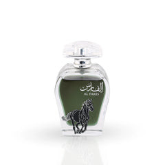 Al Faris 100ml Eau de Parfum by Arabiyat with crystal bottle and galloping horse design