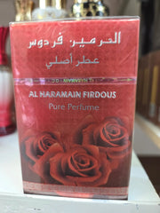 Al Haramain Firdous Pure Perfume bottle with red rose design