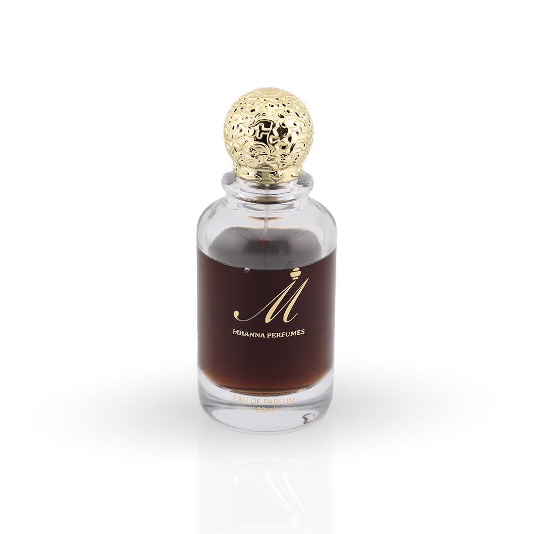 Black Aoud 100ml by Mhanna Perfumes featuring a rich blend of oud, rose, and musk for a bold, elegant fragrance.