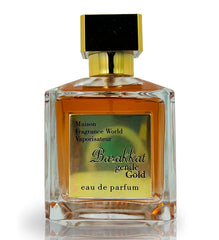 Barakkat Gentle Gold perfume bottle 100ml with golden amber liquid and elegant packaging