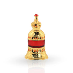 Bushra perfume oil golden bottle with red accent by Naseem
