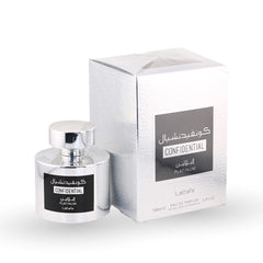 Confidential Platinum Lattafa perfume bottle 100ml silver packaging