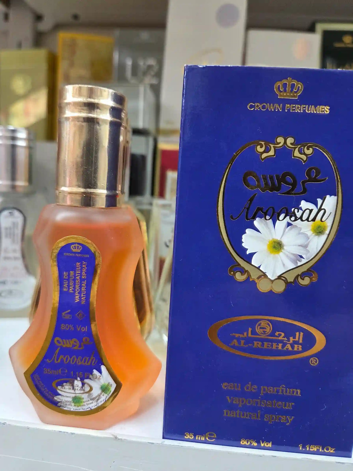 Crown Perfumes Aroosah 35ml amber floral perfume bottle women's fragrance
