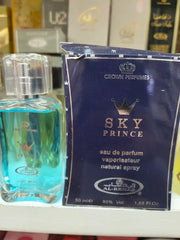 Crown Perfumes Sky Prince 50ml blue cologne bottle men's fragrance