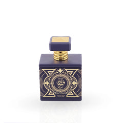 Farah purple perfume bottle with gold Islamic patterns by Paris Corner