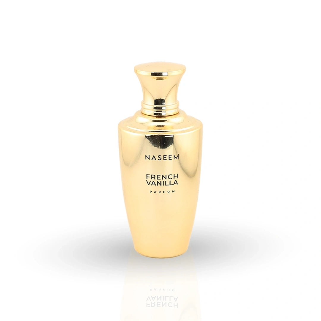 French Vanilla Parfum 100ml gold bottle with marble packaging by Naseem