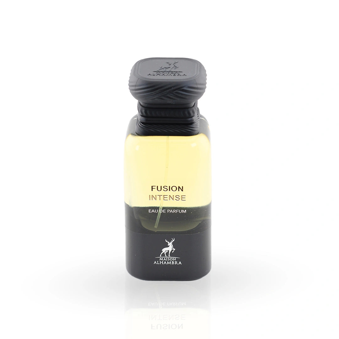 Fusion Intense EDP 80ml amber gradient bottle by Maison Alhambra