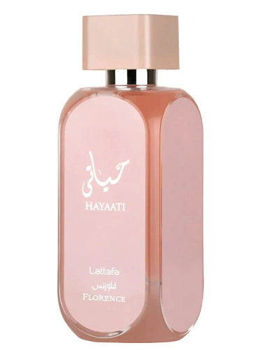 Hayaati Florence pink rose perfume bottle 100ml by Lattafa Florence