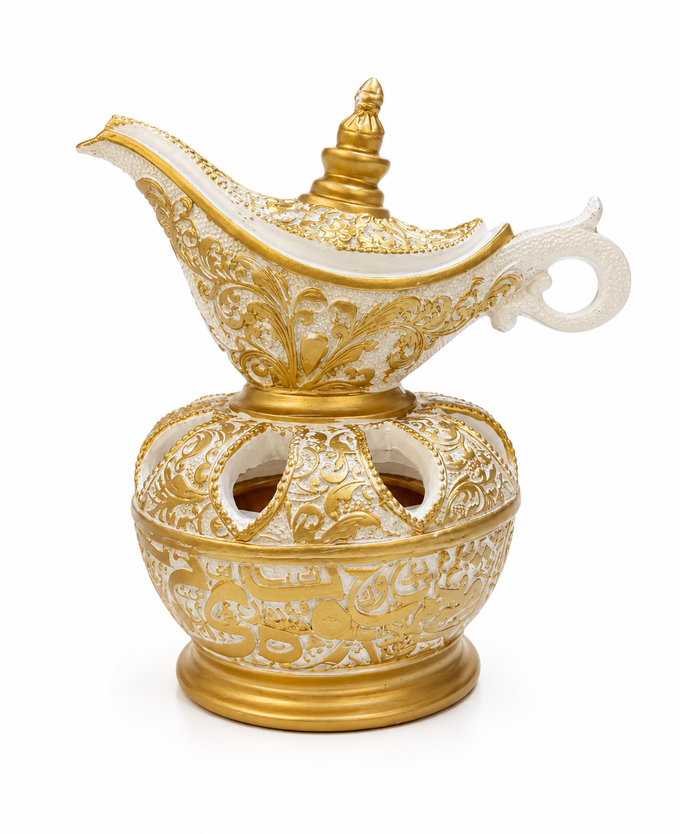 White & Gold Decorative Bakhoor Burner