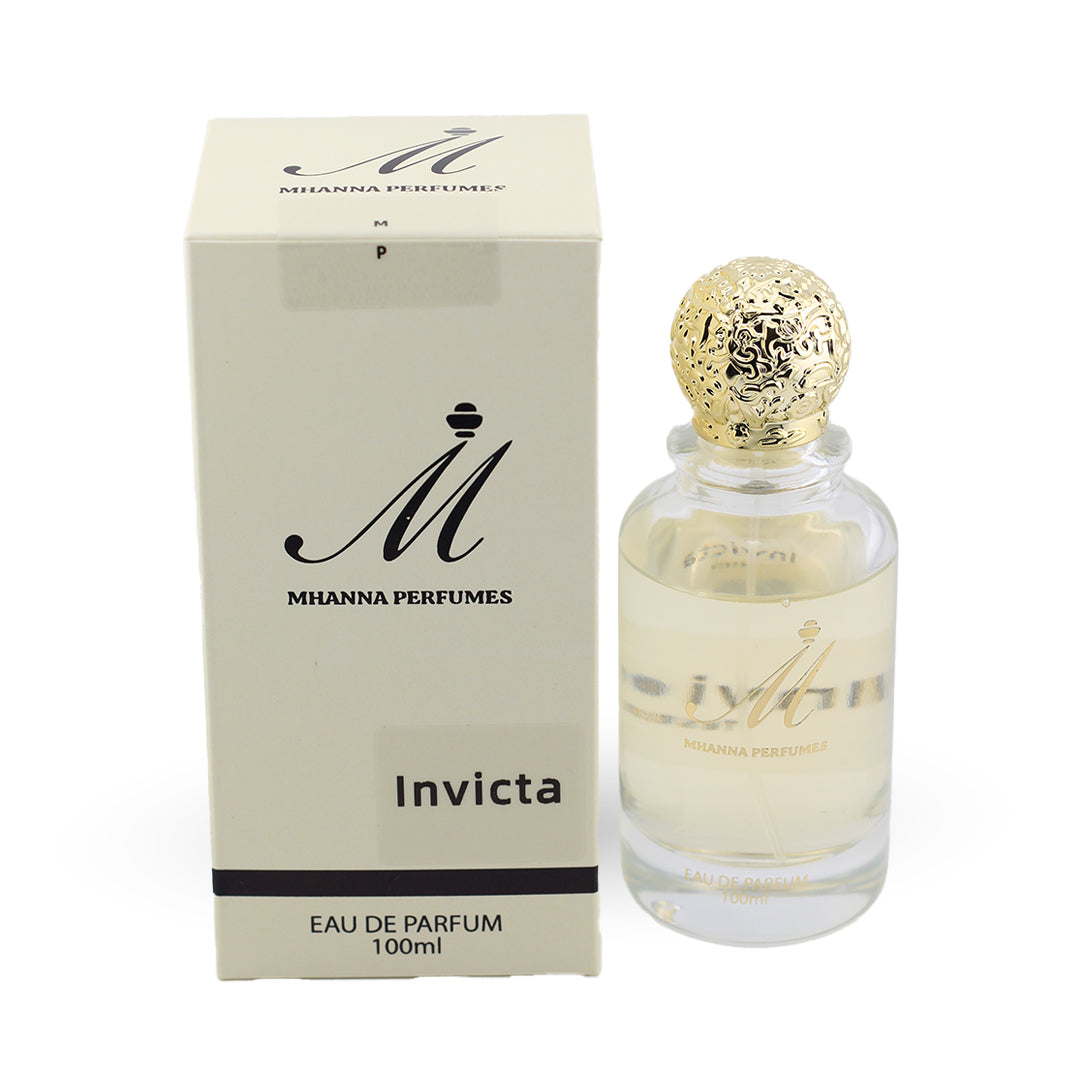 Invicta 100ml by Mhanna Perfumes featuring a bold mix of citrus, spicy, and amber notes for a powerful men’s scent.