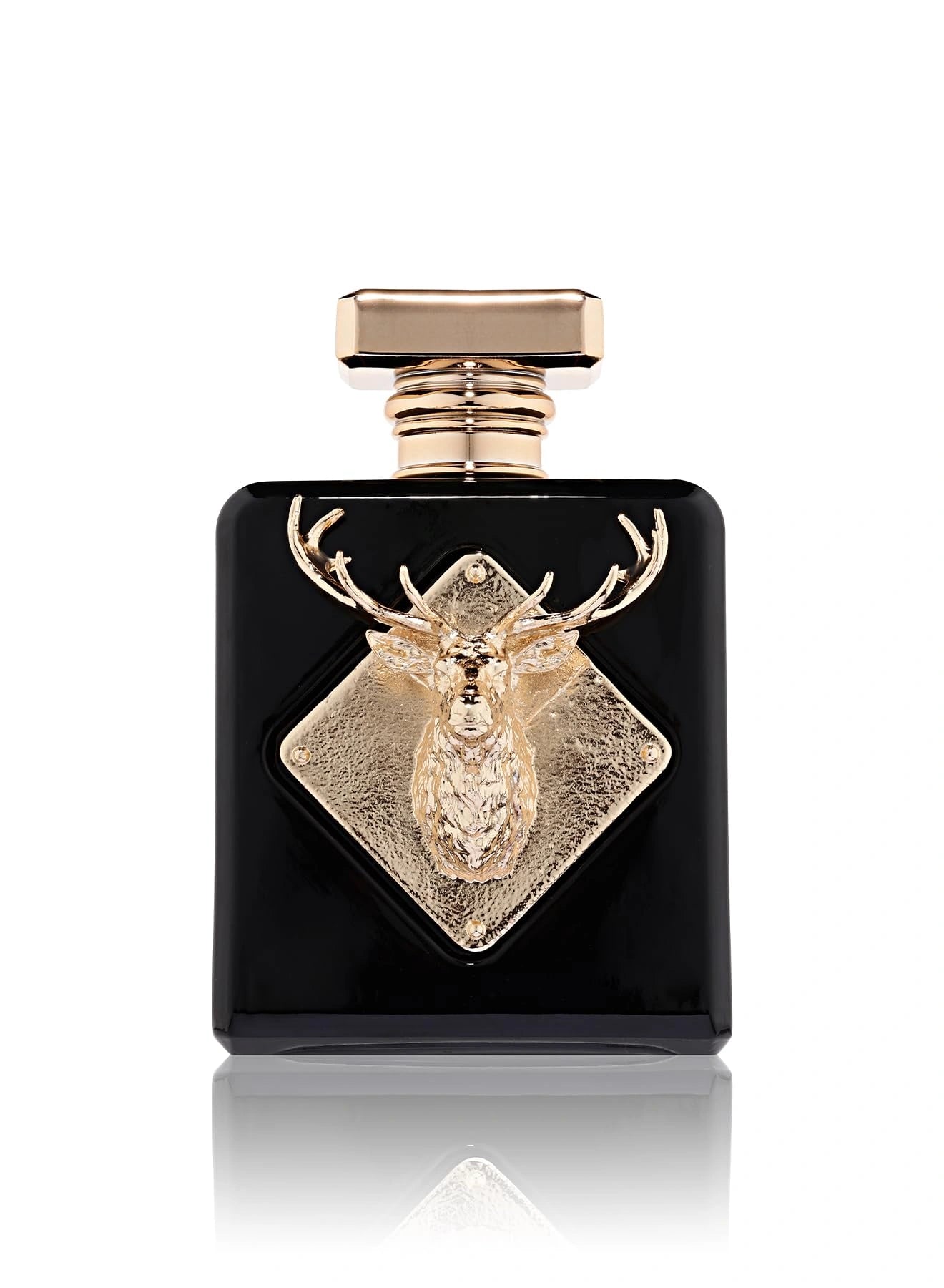 Imperial 100ml Eau de Parfum by Fragrance World with black bottle and gold stag emblem