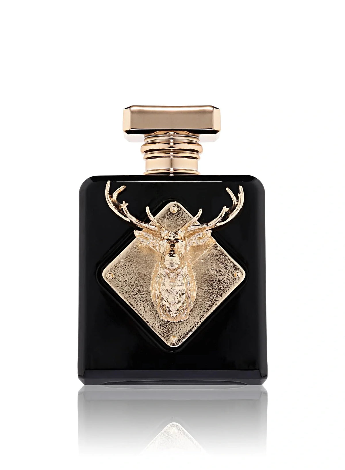 Imperial 100ml Eau de Parfum by Fragrance World with black bottle and gold stag emblem