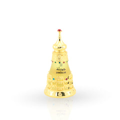Jameelah concentrated perfume oil in ornate golden bottle with decorative gems