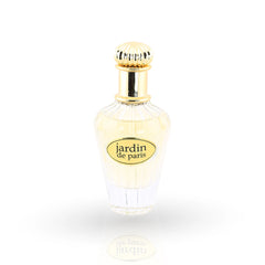 Jardin de Paris crystal perfume bottle with golden cap by Fragrance Couture