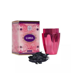 Lamsa Bakhoor 40g incense chips with pink burner by Naseem