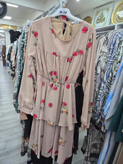 Miss Lady Floral Dress - Tiered Long Sleeve Boho Style-My Store