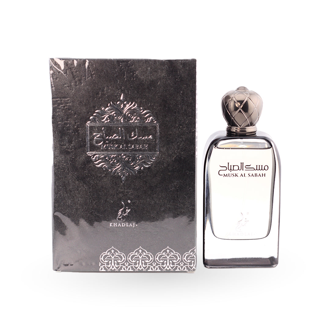 Perfume bottle with decorative box on a white background