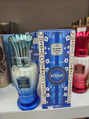 Naseem Burhan Water Perfume 50ml blue bottle with floral pattern box