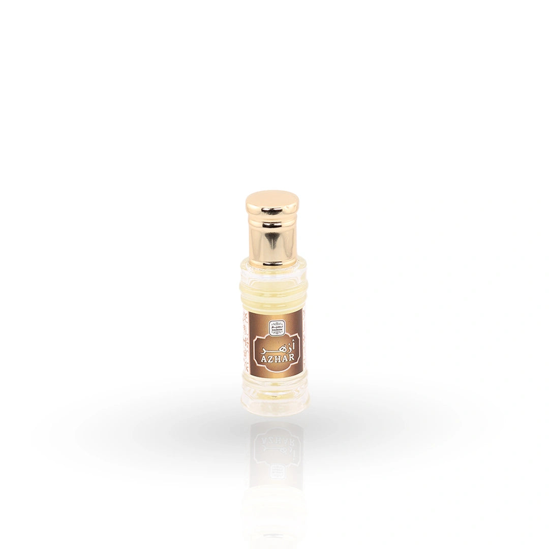 Naseem Azhar roll-on perfume oil with brown and gold packaging