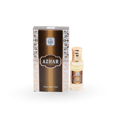 Naseem Azhar roll-on perfume oil with brown and gold packaging