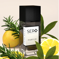 Sero Ocean Nero parfum bottle front view, Sero Fragrances