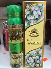 Raja Jasmine 100ml green perfume bottle with jasmine flower packaging