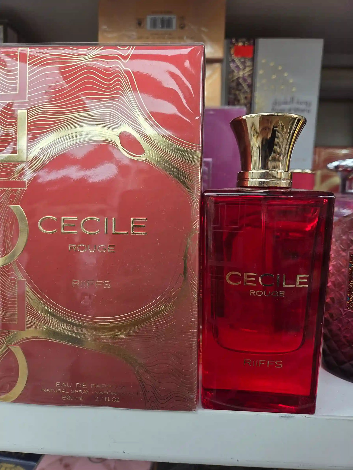 Riiffs Cecile Rouge 80ml luxury women's perfume in red crystal bottle