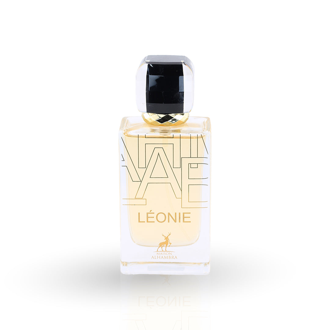 Perfume bottle labeled 'Léonie' on a white background