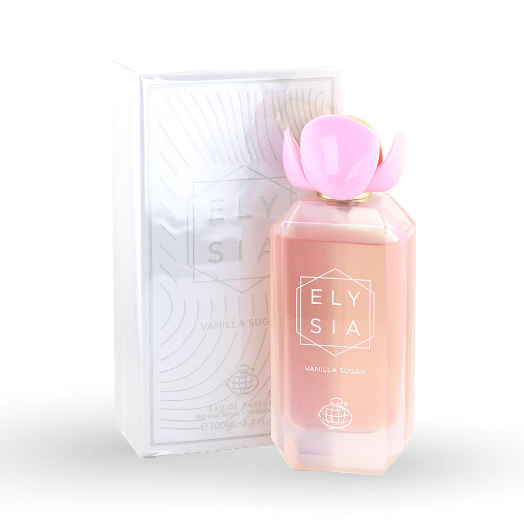 Ely sia Vanilla Sugar perfume bottle with packaging on a white background
