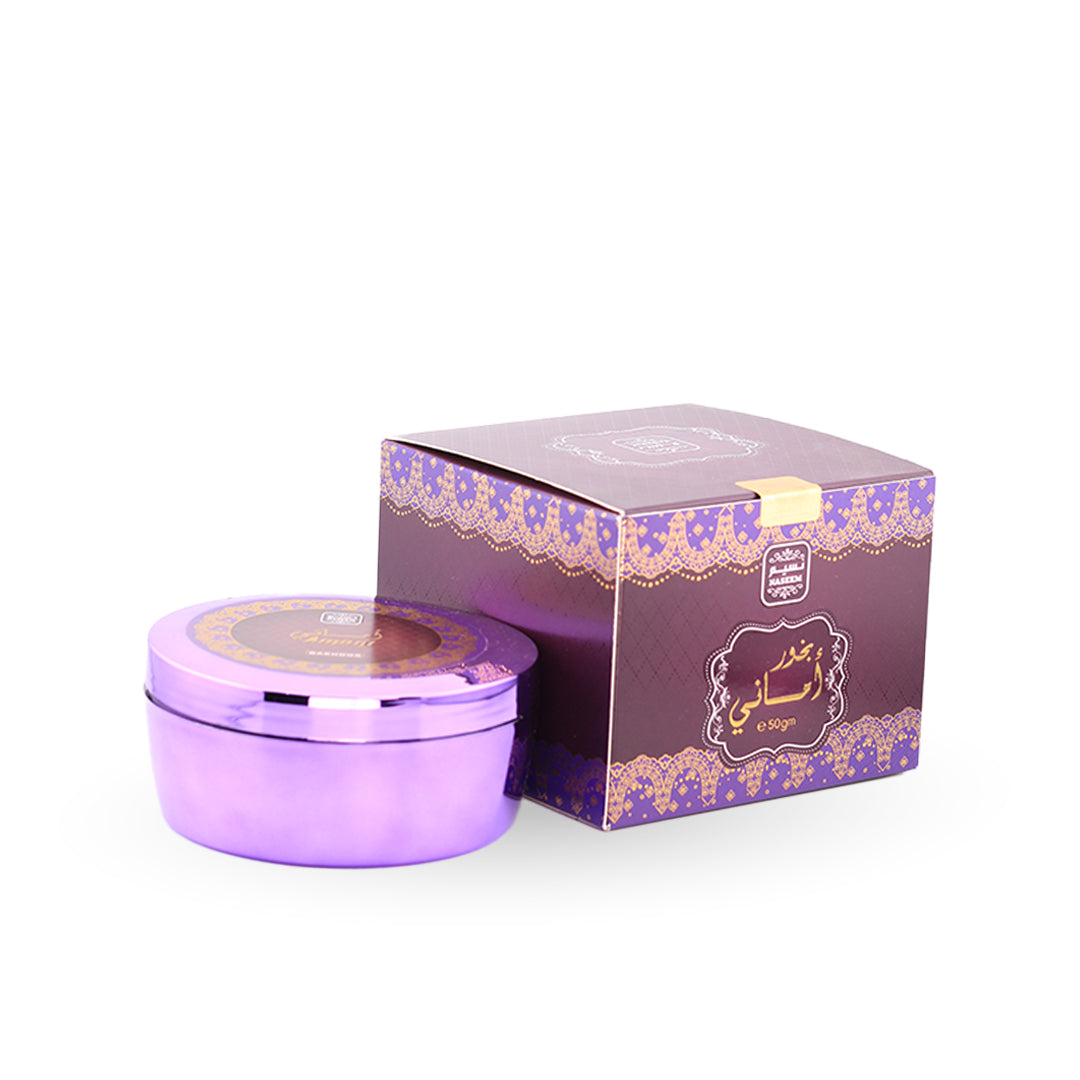 Purple container with matching box on a white background