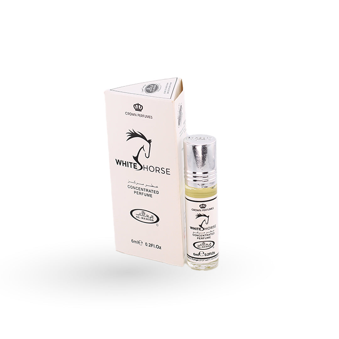 White Horse perfume bottle and packaging on a white background