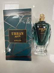 Urban Man Amaze emerald fragrance bottle with geometric box