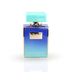 Zahi Paris Corner perfume bottle with blue gradient design and mint cap