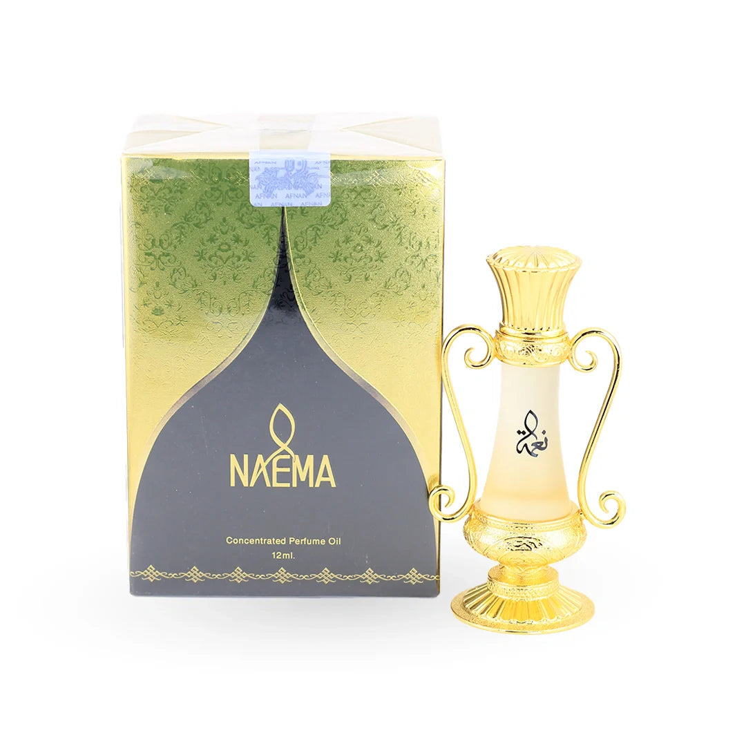 Afnan Naema Concentrated Perfume Oil 12ml bottle with its box – women's woody spicy musky attar, notes of musk